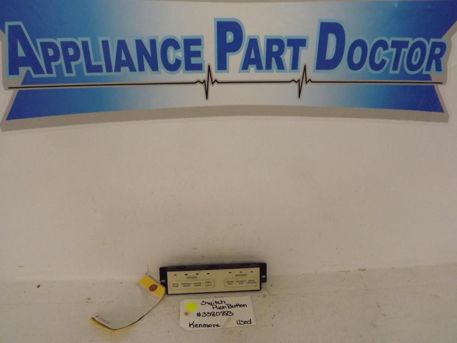 Kenmore Dishwasher 3380883 Push Button Switch Used Kenmore Dishwasher 3380883 Push Button Switch Used
